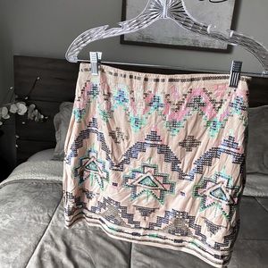 Aztec Sequin High Wasted Skirt